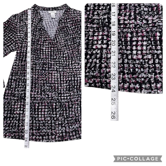 Chico's Multi-Color Abstract Print V-Neck Blouse - Chico's Sz 0 / US Sz S/4 - Picture 14 of 14